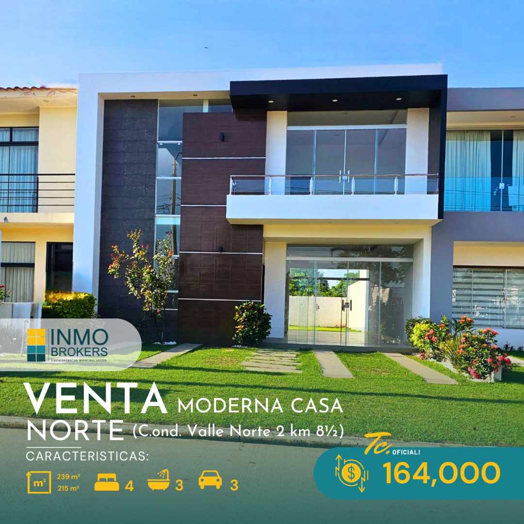 Casa en VentaZona Norte
Condominio VALLE NORTE 2 4 dormitorios 3 baños 3 parqueos Foto 1