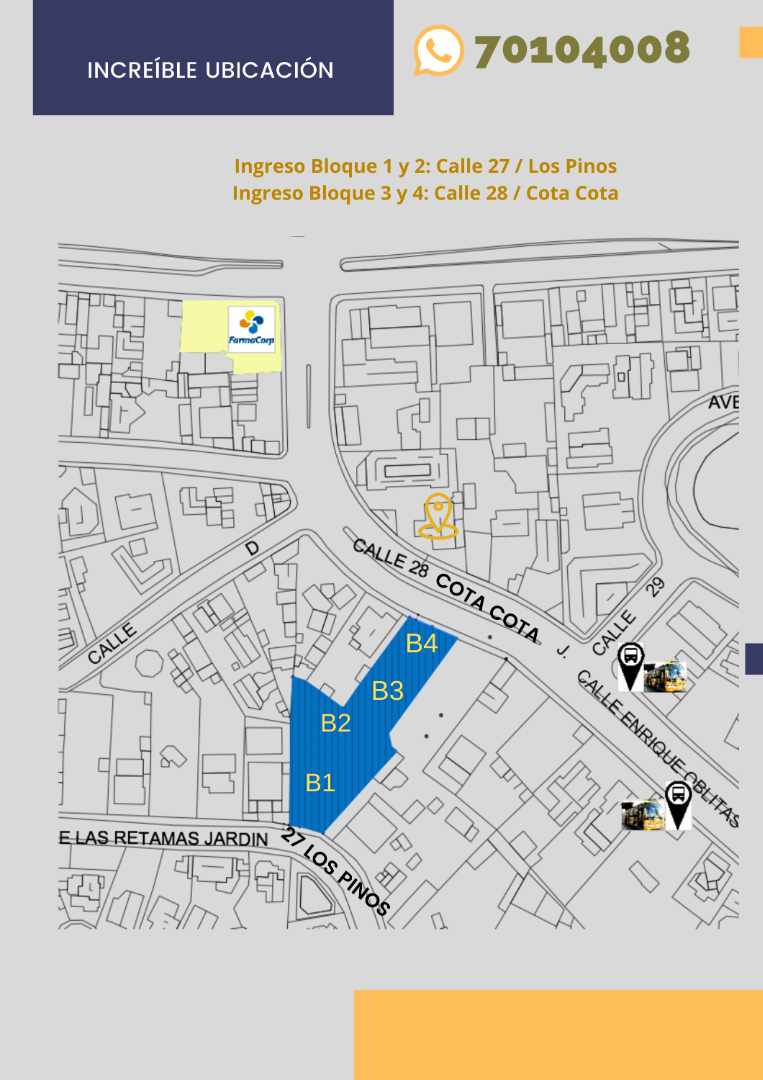 Departamento Excelente ubicación Calle 28 Cota Cota Foto 2