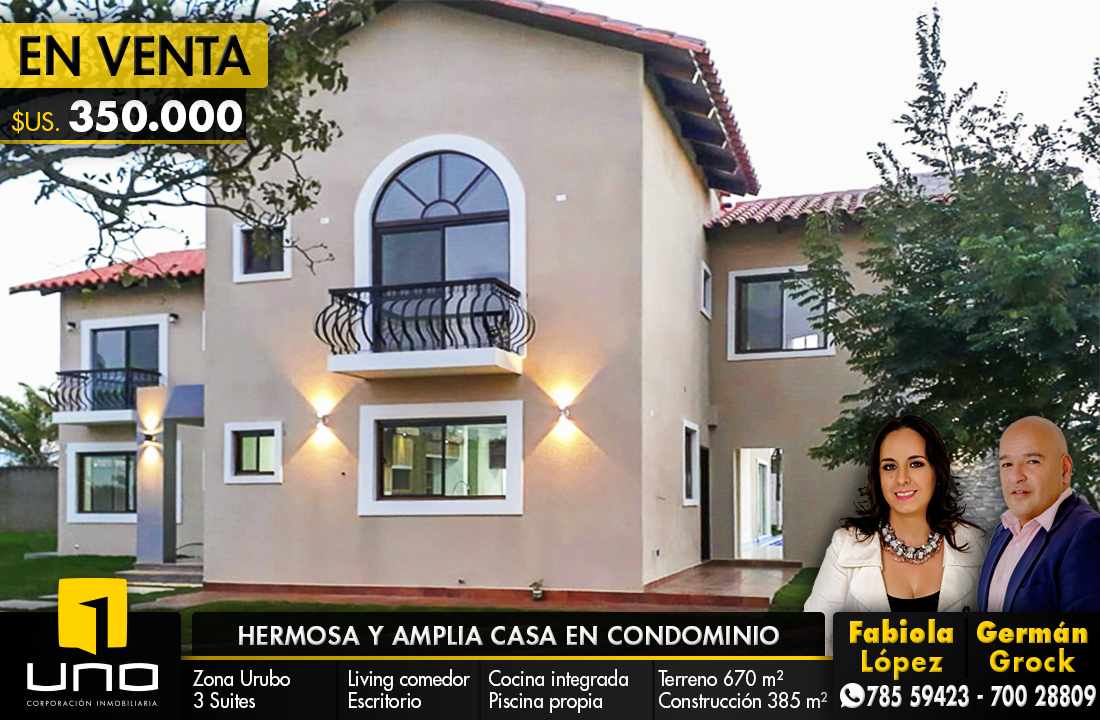 Casa en Urubó en Santa Cruz de la Sierra 3 dormitorios 6 baños 4 parqueos Foto 1