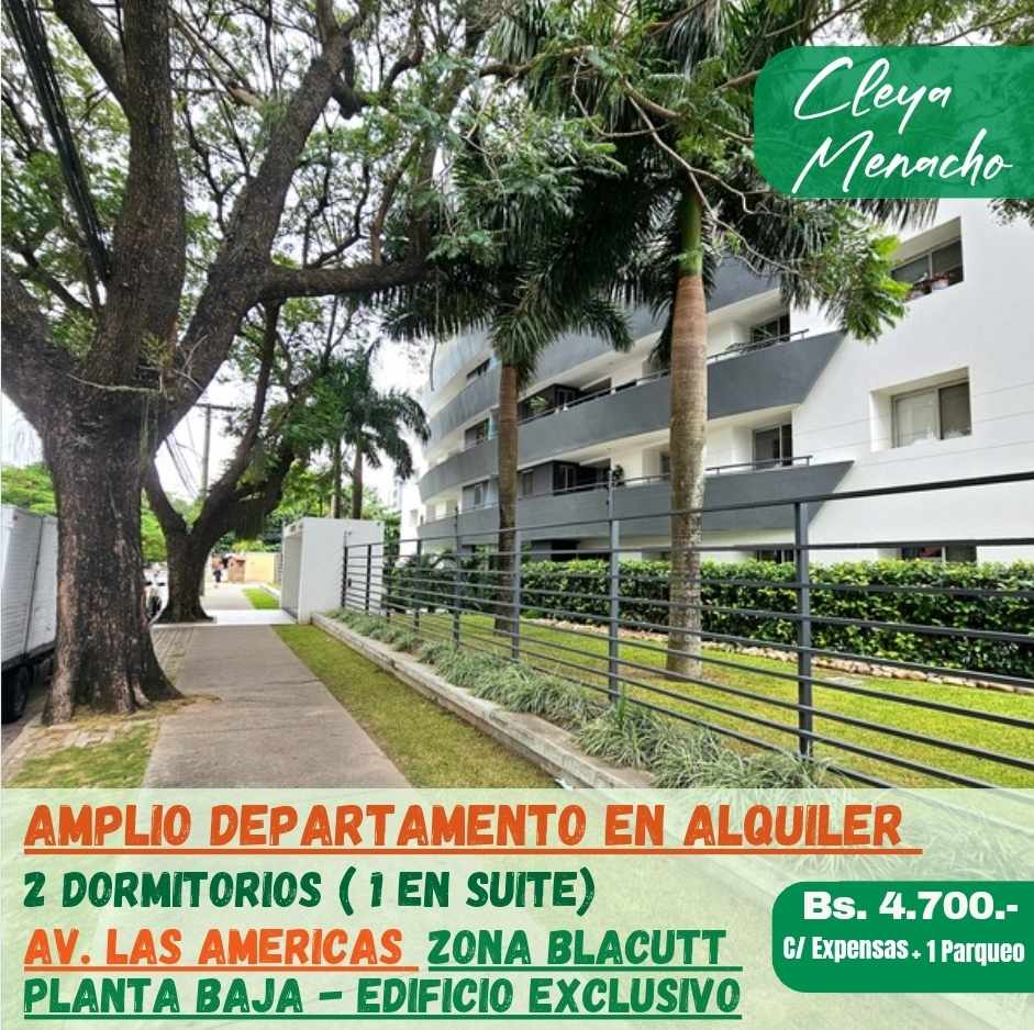 Departamento en Entre 1er y 2do anillo Sur en Santa Cruz de la Sierra 2 dormitorios 2 baños 1 parqueos Foto 1