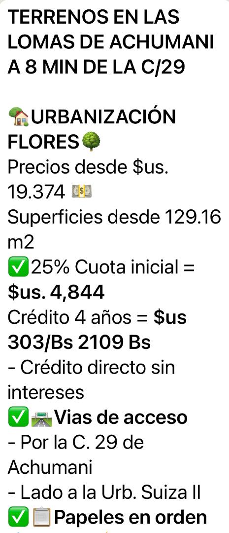 Terreno en VentaLA SUIZA LOMAS DE ACHUMANI     Foto 4