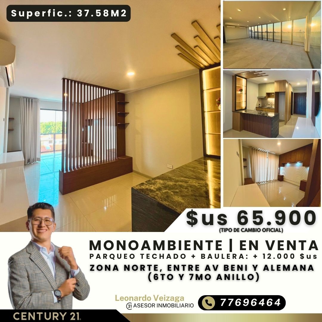 Departamento en Entre 6to y 7mo anillo Norte en Santa Cruz de la Sierra 1 dormitorios 1 baños 1 parqueos Foto 1