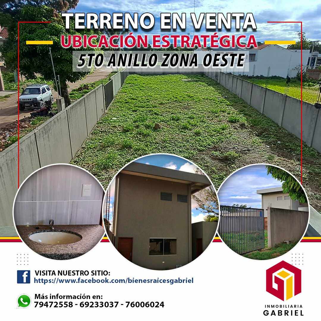 Terreno en Entre 4to y 5to anillo Oeste en Santa Cruz de la Sierra    Foto 1