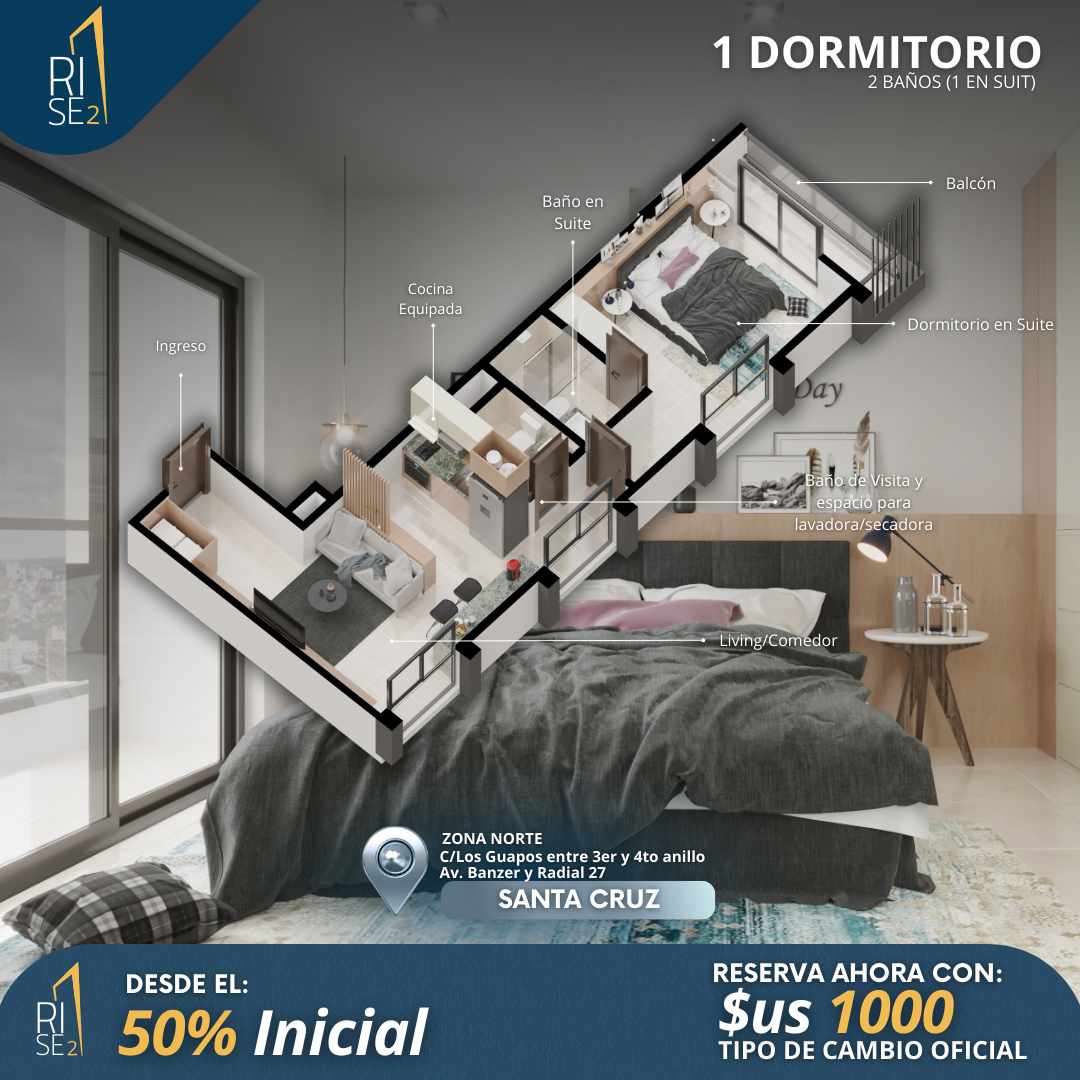 Departamento en VentaAv. Banzer y Radial 27 3er anillo Condominio Rise 2 Foto 1