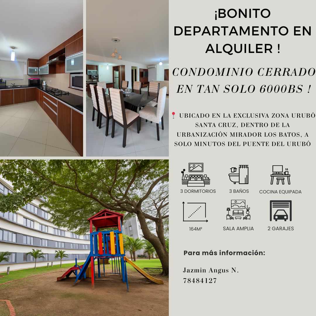 Departamento en AlquilerDEPARTAMENTO EN ALQUILER EN  CONDOMINIO VISTA URUBÓ 360 Foto 4
