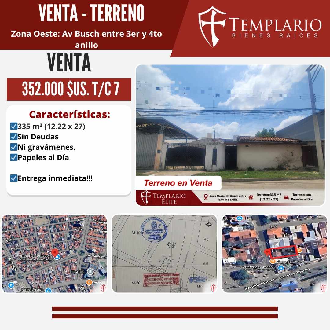 Terreno Av busch entre 3er y 4to anillo  Foto 2