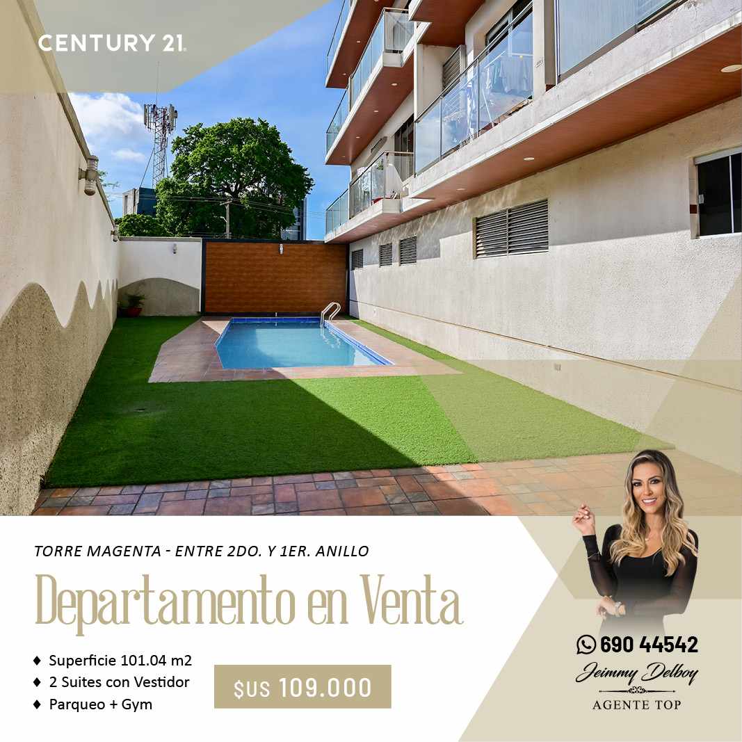 Departamento en VentaTorre Magenta - Calle Itenez Nro. 42, a media cuadra de la Av. Trinidad, entre 2do. y 1er. Anillo
 2 dormitorios 3 baños 1 parqueos Foto 5