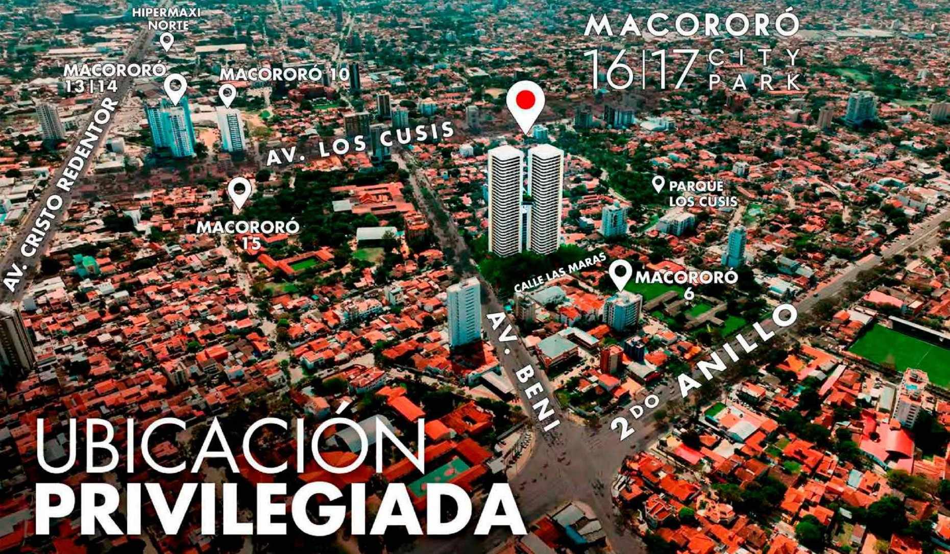 Departamento en VentaAvenida Beni 2do anillo  MACORORÓ 16/17 PARK CITY 3 dormitorios 3 baños 1 parqueos Foto 2