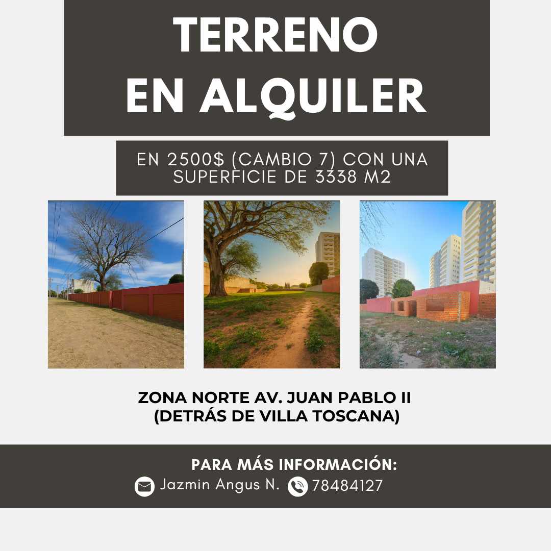 Terreno Terreno en Alquiler – Av. Juan Pablo II, Zona Villa Toscana Foto 5