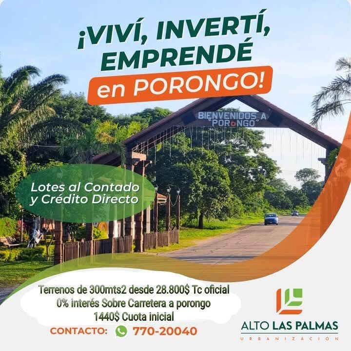 Terreno en VentaSOBRE CARRETERA A PORONGO 1000 MTS ANTES DE LLEGAR AL PUEBLO    Foto 11