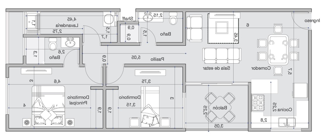 Departamento en Equipetrol en Santa Cruz de la Sierra 2 dormitorios 2 baños  Foto 5