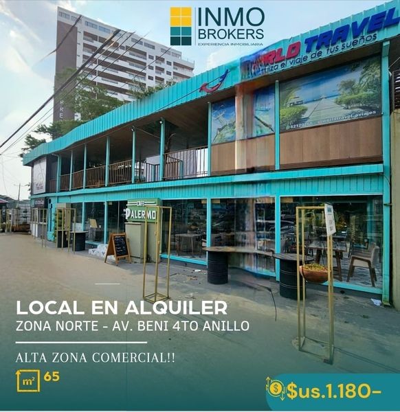 Local comercial en AlquilerAV. BENI 4TO ANILLO - LINDO LOCAL EN ALQUILER  1 baños  Foto 1
