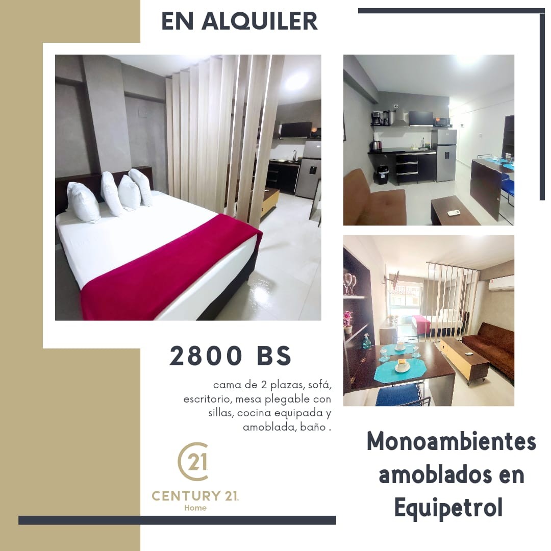 Departamento en AlquilerMonoambientes amoblados en alquiler en Equipetrol 1 dormitorios 1 baños  Foto 1