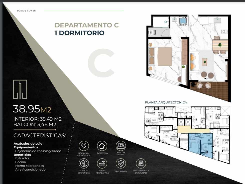 Departamento en Equipetrol en Santa Cruz de la Sierra 1 dormitorios 1 baños  Foto 5