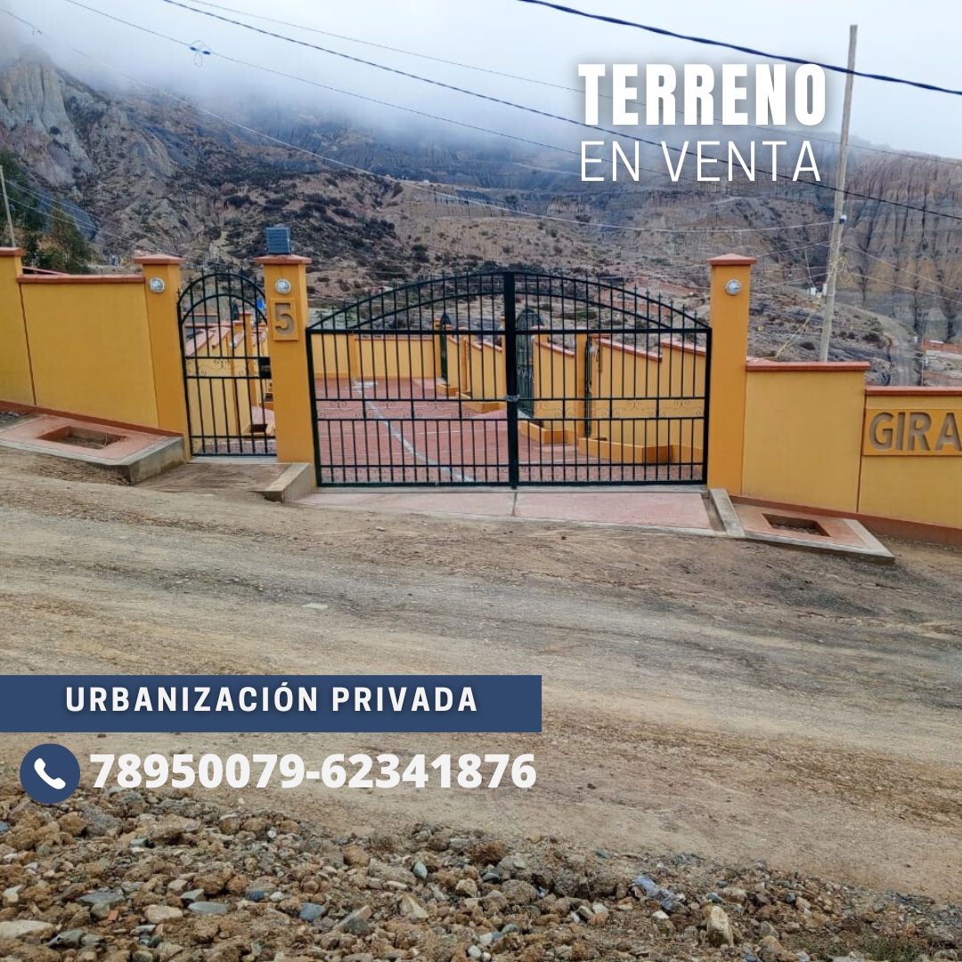 Terreno en VentaColinas de Santa Rita (Alto Auquisamaña) A 10 minutos de la Iglesia de San Miguel.
 Foto 1