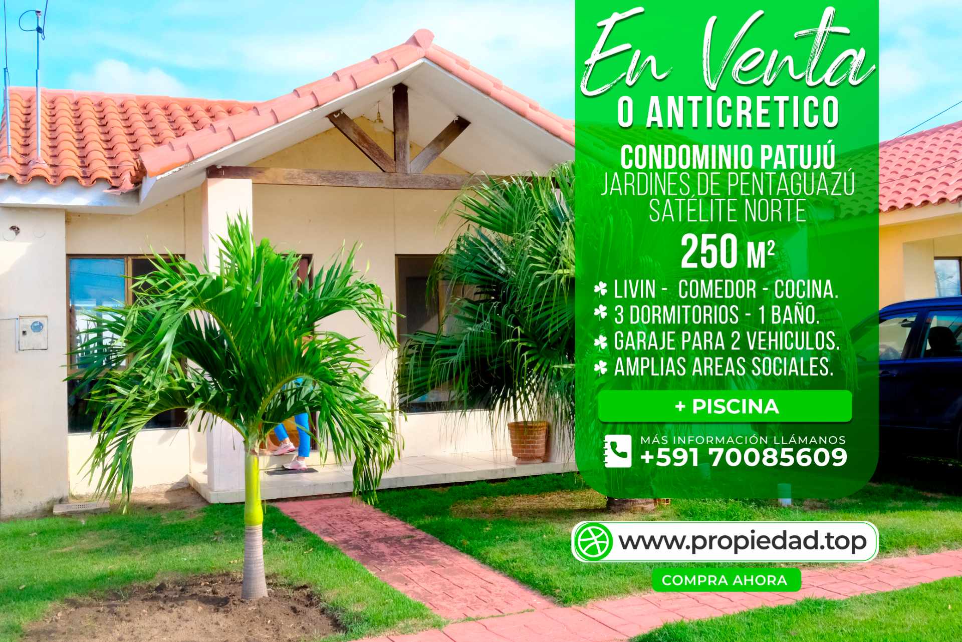 Casa Condominio Patujú – Jardines de Pentaguazú, bloque C – Satélite Norte. Foto 1